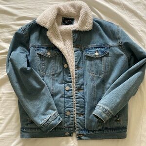 Forever 21 fleece denim jacket